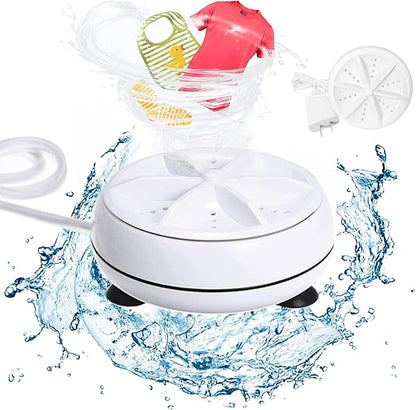 2-in-1 Portable Mini Washing Machine with Ultrasonic and Turbine Technology.
