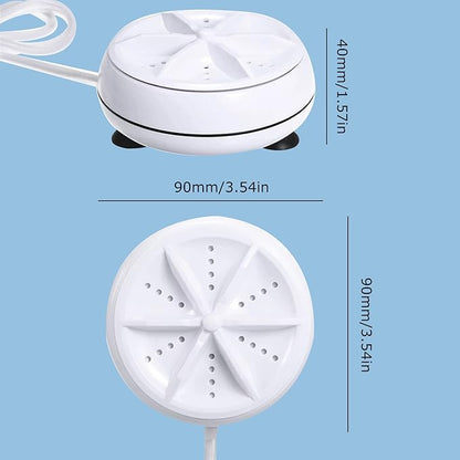 2-in-1 Portable Mini Washing Machine with Ultrasonic and Turbine Technology.